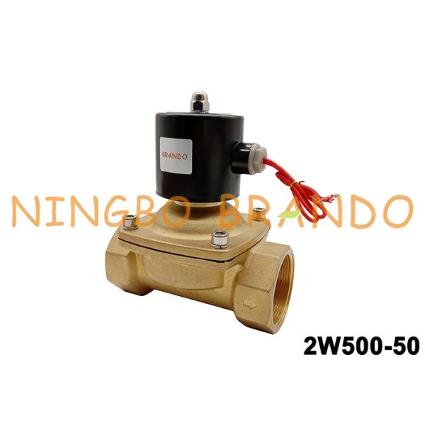 Buy 2W500-50 Normally Closed Brass Solenoid Valve  AC 220V 2 Inch at wholesale prices