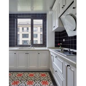 Lacquer Cupboard Wood Veneer Finished Kitchen Cabinet With Island