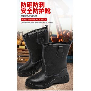 Kevlar Midsole Safety Shoes Cowhide Genuine Leather Work Boots with Steel Toe