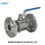 Normal Temperature 3pc SS Ball Valve 2 Inch PTFE Viton Seat Flanged RF Ball