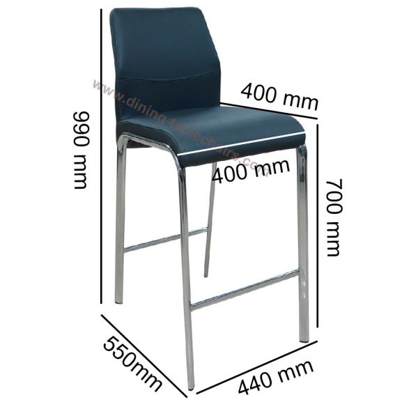 High Counter Upholstered Contemporary Bar Chairs Polyurethane Material