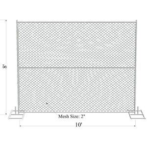 Temporary Construction Fence ASTM A392-06 Standard 8ft x 12ft 1½”(38mm) x 1.6mm
