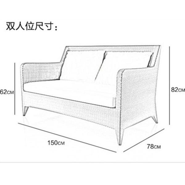 Waterproof Chairs Outdoor Rattan Indoor Sofa Set Garden Patio Lounge