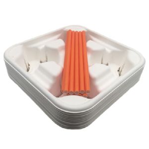 4 Compartment Biodegradable Cups and Lids