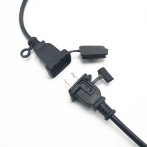 High quality 2pin black extension power cord 0.5m-10m copper power extension