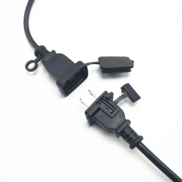 High quality 2pin black extension power cord 0.5m-10m copper power extension