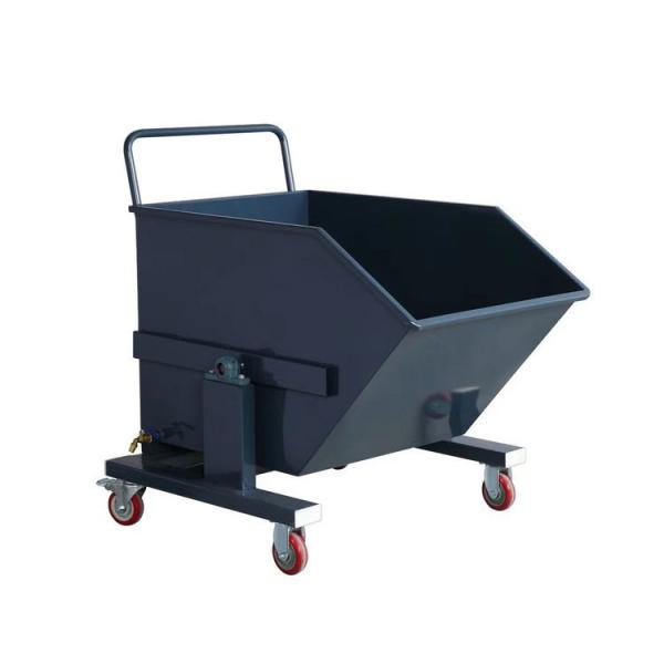 Buy Blue Skips Tipper Bins Self Dumping Bin Portable Trash Waste Scrap Steel Hopper at wholesale prices