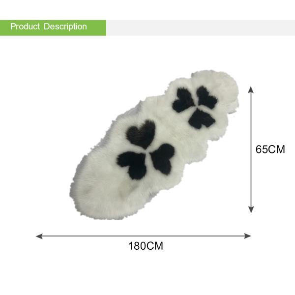 65x180 Plush Faux Sheepskin Carpet White Fur Rug