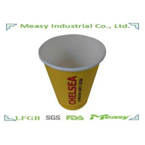 Single Walled Hot Coffee Paper Cups Yellow Red 9OZ 270CC