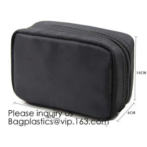 Canvas Makeup Bag Ladies Clutch Bag With Gold Zipper,Dopp Case Striped Canvas