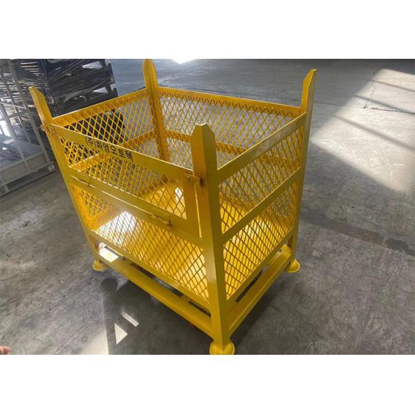 Buy Rigid Mesh Stackable Steel Stillages Warehouse Cage Trolley With Wheels at wholesale prices