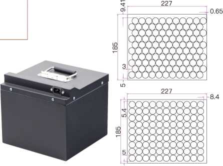 18650 17S12P Electric Motor Battery Pack 40 39 Ah / 60 Volt Ebike Battery With Metal Shell