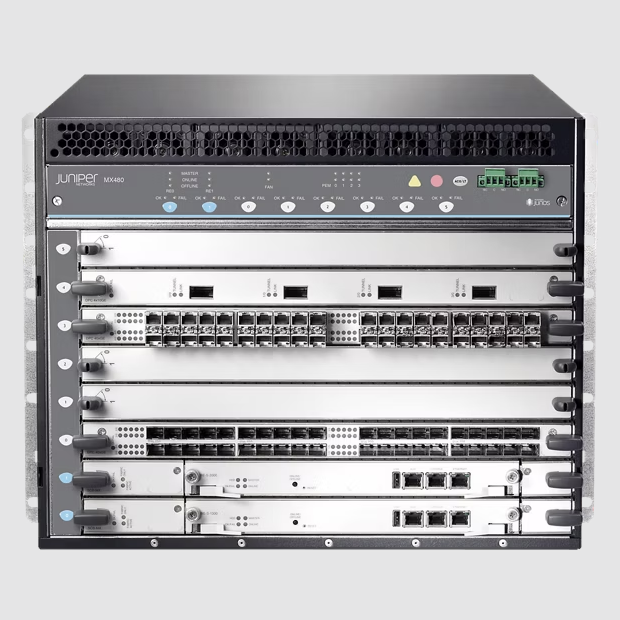 Juniper MX480 Universal Routing Platform With a system capacity of 7.5 Tbps