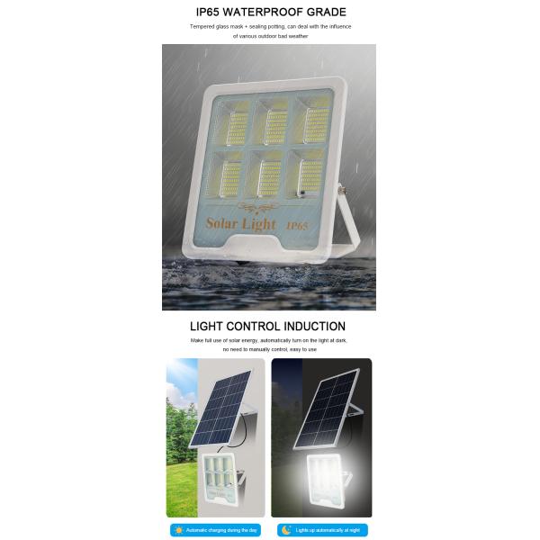 Die - Cast Aluminum Solar Flood Lights 528pcs Remote Control for Wall Porch Shed Barn Garage