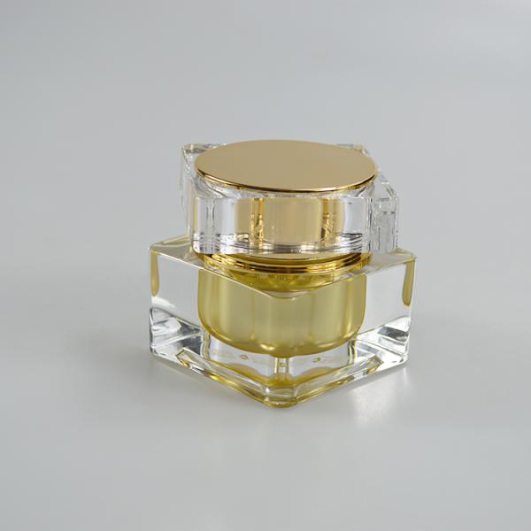 OEM/ODM Yes 30g Square Container Acrylic Cream Jar Plastic Jar for Customized Bottle Color