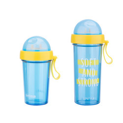 New design Tritan Sport Gym Plastic Water Bottle double drink dual-use