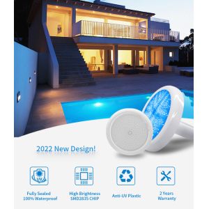 Plastic 220MM 12V Fiberglass Pool Light Underwater Resin Filled