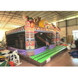 Amusement Park Inflatable Bouncy Castle With Slide , Commercial Little Kids