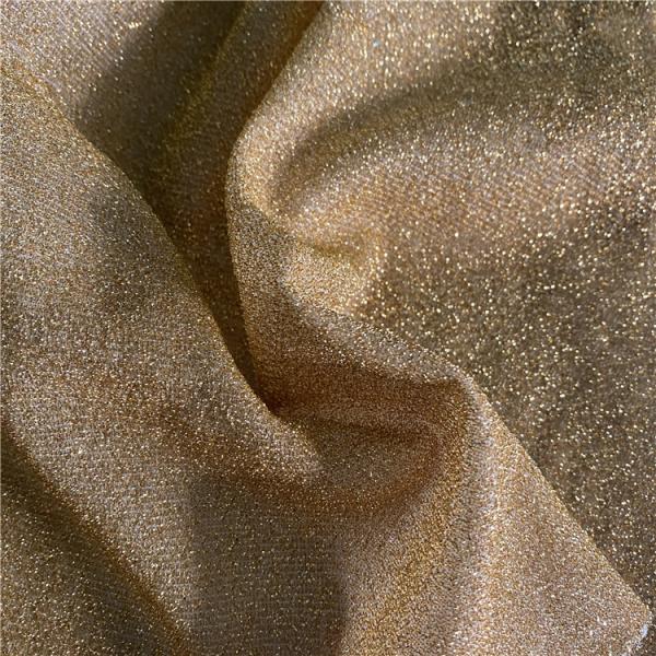 Breathable 120GSM Gold PET Thread Yarn For Stage Costumes Clothing Fabric