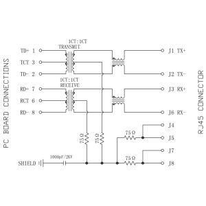 LPJ0017BBNL Network Magnetic RJ45 Modular Jack , 10/100Mbps Transmission