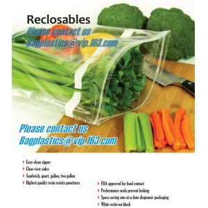 Food Vegetable Storage Bag Airtight Zip Lock Bags, Clear Zip Lock Bags Zipper