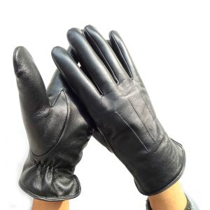 Classic Genuine leather Hair Sheepskin Men Lamb Fur Lined Women Winter Gloves
