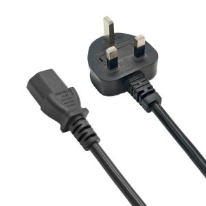 UK 3 Pin Power Cord Plug Cable 1M 1.2M 1.5M 1.8M 3M UK Power Cord C13 Power