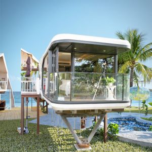 Prefabricated Construction Small Capsule House With Fuqian Metal Container