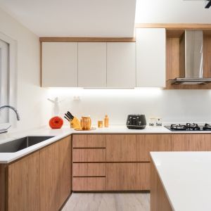 16MM 18MM Carcass Thickness Melamine Kitchen Cabinet Set Environment Friendly