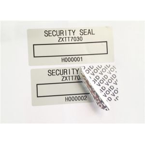 Low Residue VOID Printable Security Labels With Matt / Glossy Silver