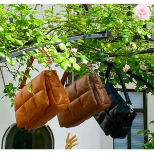 Light Green Lightweight Ladies Handbags Down Pillow Shoulder Bag