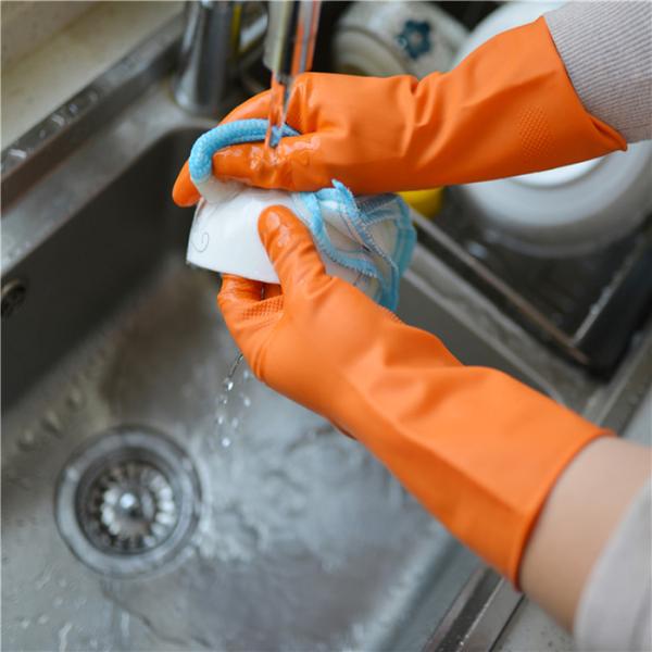 Buy Soft Elastic Anti Slip Kitchen 40g Rubber Dishwashing Gloves at wholesale prices