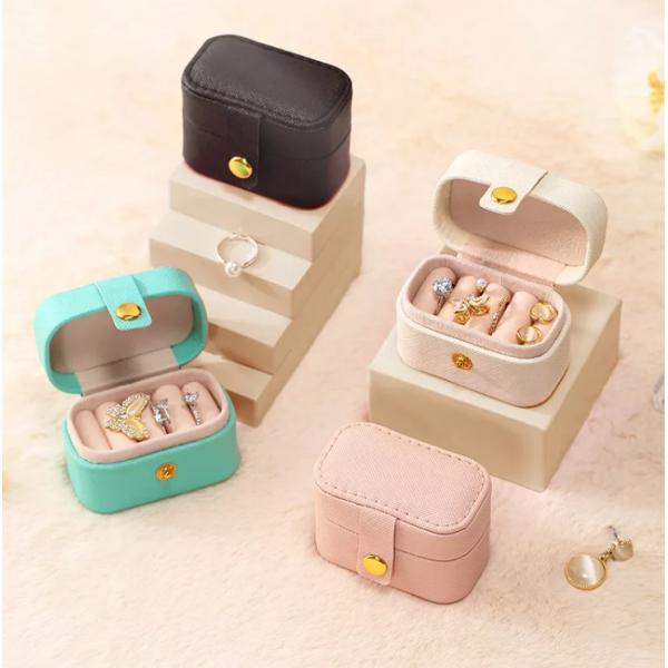 ODM Mini Travel Jewelry Box Organizer Emboss PU Leather Portable SGS