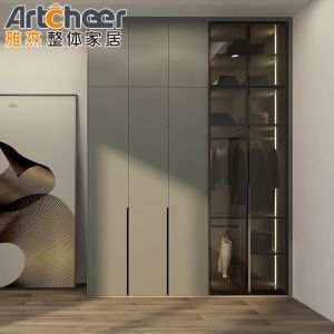 China Solid Wood Bedroom Storage with 2 Door Wardrobe Hanging Rail and Adjustable Height on sale