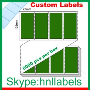 Quality Thermal Transfer Labels 102mmX73mm/1 Green Trans Fanfold Perm, Perfs, 6,000 per box for sale