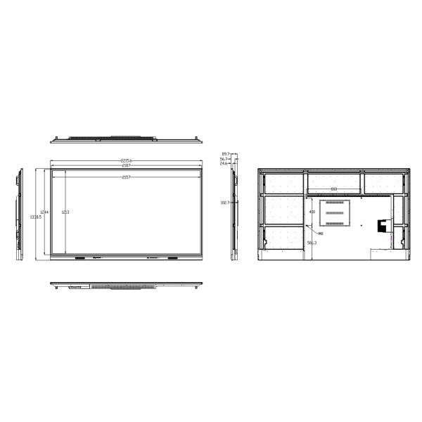 350cd/M2 105 Inch Infrared Interactive Whiteboard DLED With AV AUDIO
