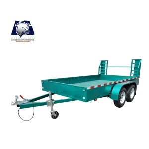 Quality Modular Double Axle Box Trailer Mid Axle Utility Cargo Trailer Green for sale