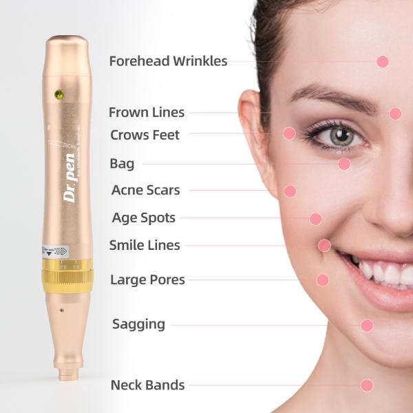 Rechargeable Micro Derma Pen With 5 Level Vibration Speeds Controlled For Spa