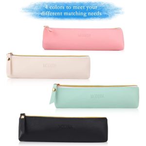 ISuperb 4 Pcs Small Pencil Case PU Leather Pencil Pouch Waterproof Organizer