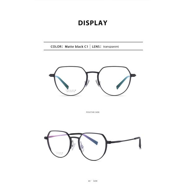 Aluminum Magnesium Titanium Frame Glasses , Custom Lens Round Prescription Glasses