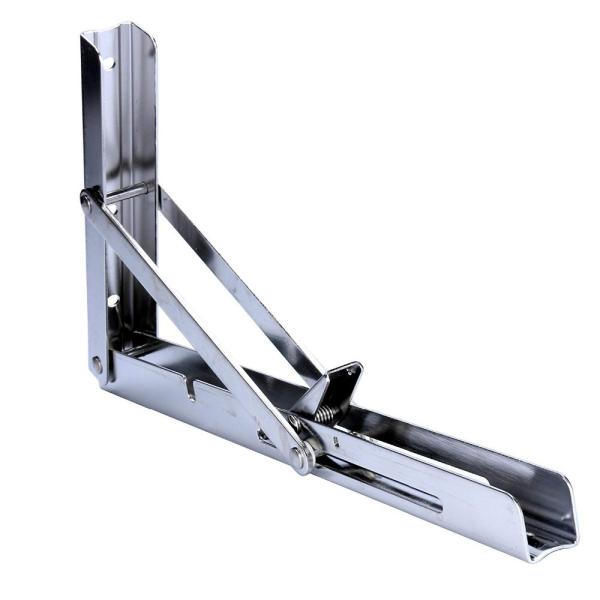 Buy Stainless Steel Heavy Duty Spring K Shaped Folding Floating Shelf Mounting Brackets at wholesale prices