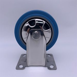 Blue TPR Tread with Dust Cover Rigid Caster 3 inch