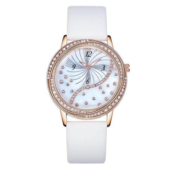 Buy 10mm White Leather Strap Quartz Watch White Genuinle Leather Band at wholesale prices