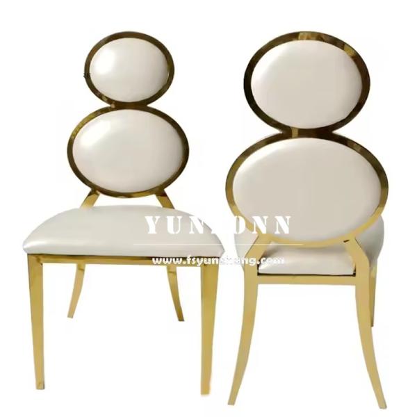 Elegant Velvet Upholstered Banquet Chairs with Gold Accents