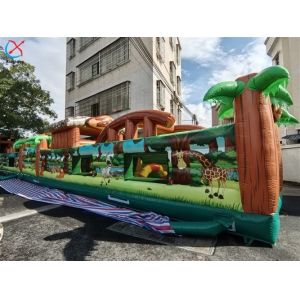 Commercial Giant Inflatable Obstacle Course Zoo Adventure Obstacle Course Bounce