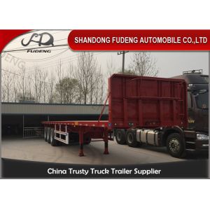 Q345B 3 Axles 50 Ton Semi Flatbed Container Trailer