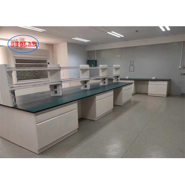 Buy Customizable Chemistry Lab Bench China Manufacturers With DTC 16-Inch Rail Epoxy Coated Faucet Aluminum Handle at wholesale prices