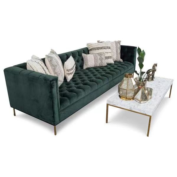 Buy Hunter Marble Green Velvet Sofa Set Hotel Lobby Sofa ODM at wholesale prices