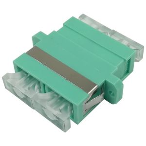 OM4 OM3 SM SC Duplex Fiber Optic Adapters Flanged With Transparent Dust Cap