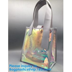 Shiny Transparent Hologram Holographic Tote Bag PU Handbag Shoulder Bag